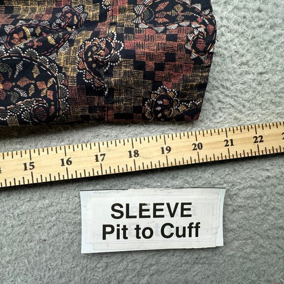 Vintage 70s Strung Out Psychedelic Button Long Sleeve The Fitted Shirt Men Large - Picture 5 of 9